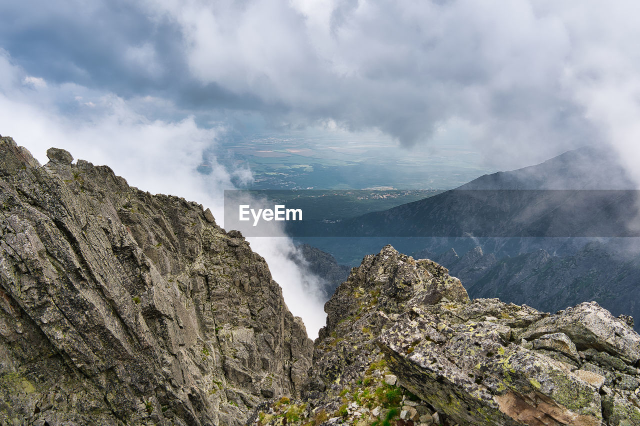 Panoramic view of mountains against sky