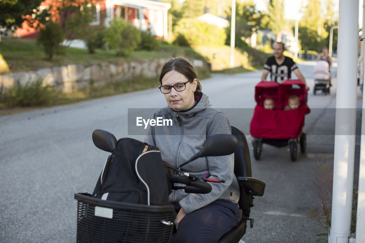 Woman in wheelchair