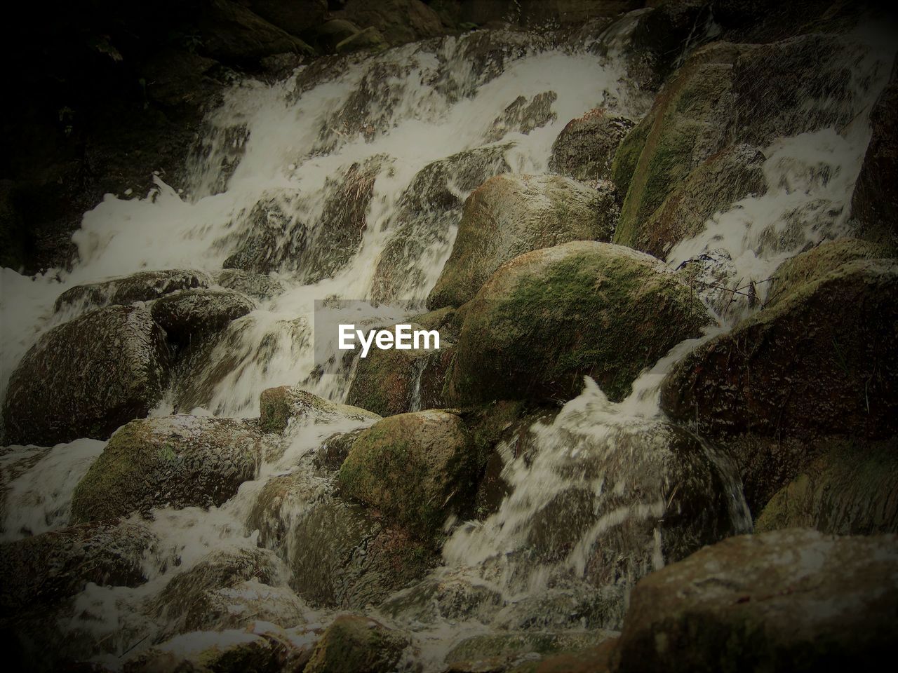 SCENIC VIEW OF WATERFALL IN RIVER