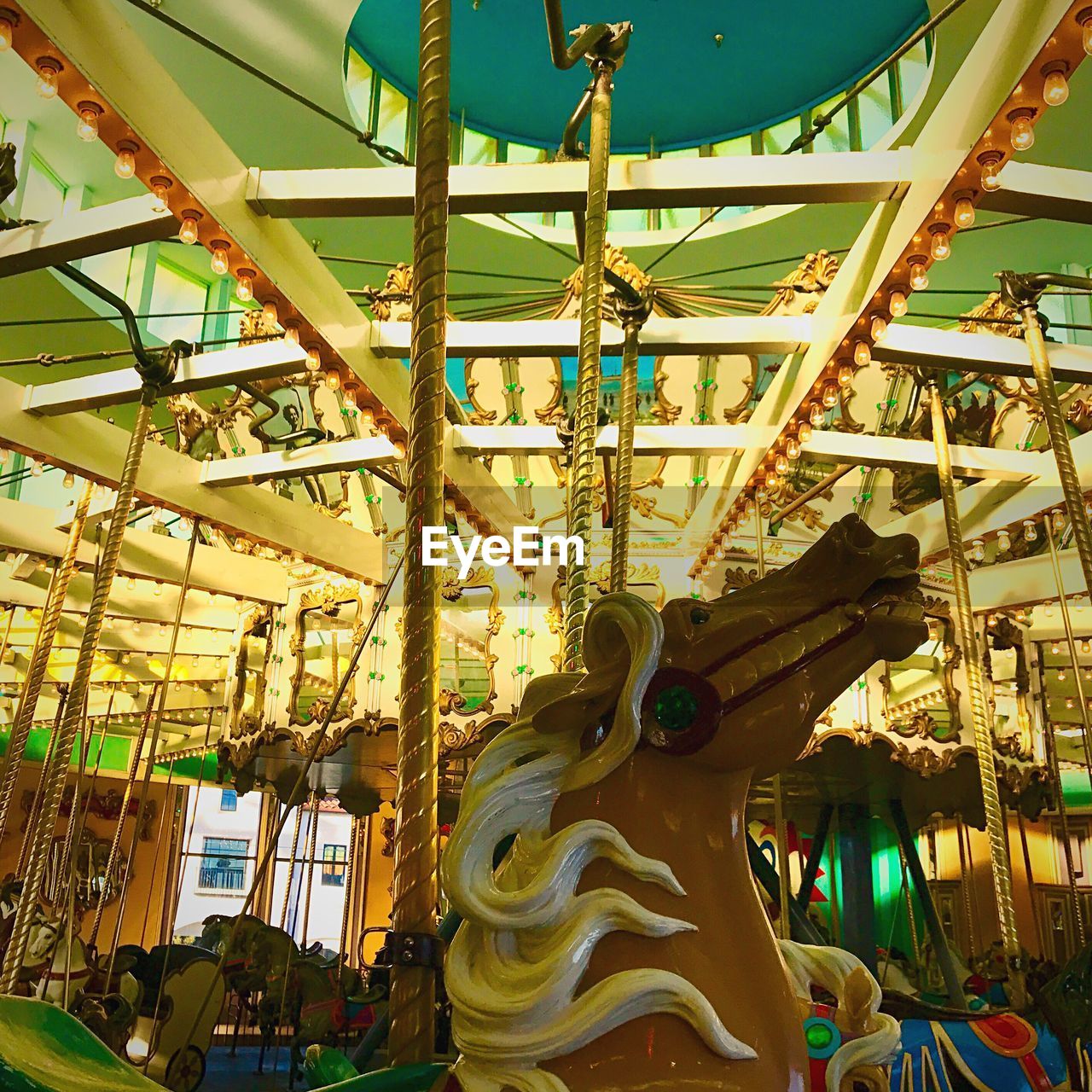 LOW ANGLE VIEW OF AMUSEMENT PARK RIDE