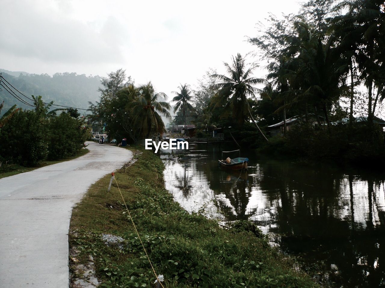 SCENIC VIEW OF TREES BY WATER AGAINST SKY