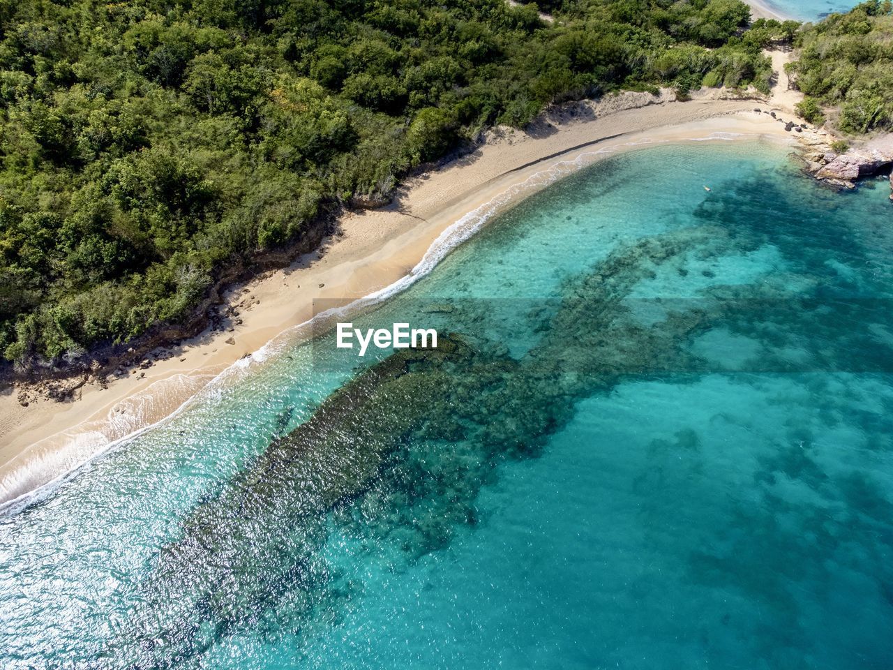 high angle view of beach against sky