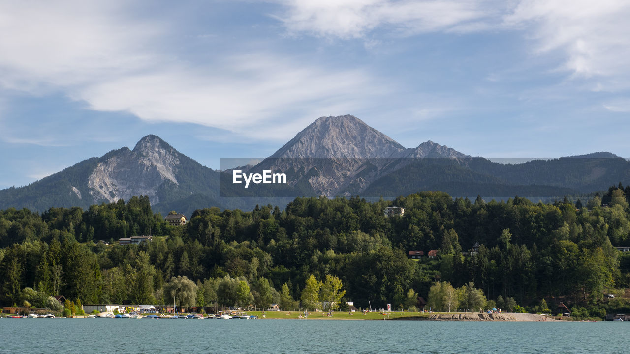 Scenic view of lake against mountains