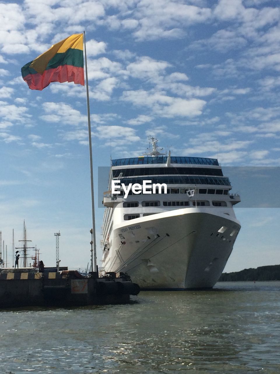 Low angle view of ship against the sky