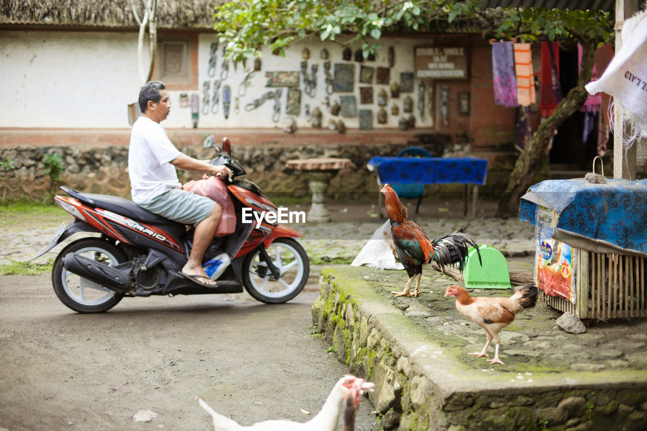 MEN SITTING ON MOTORCYCLE