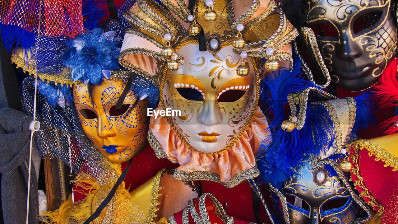 CLOSE-UP OF MASK FOR SALE IN MARKET