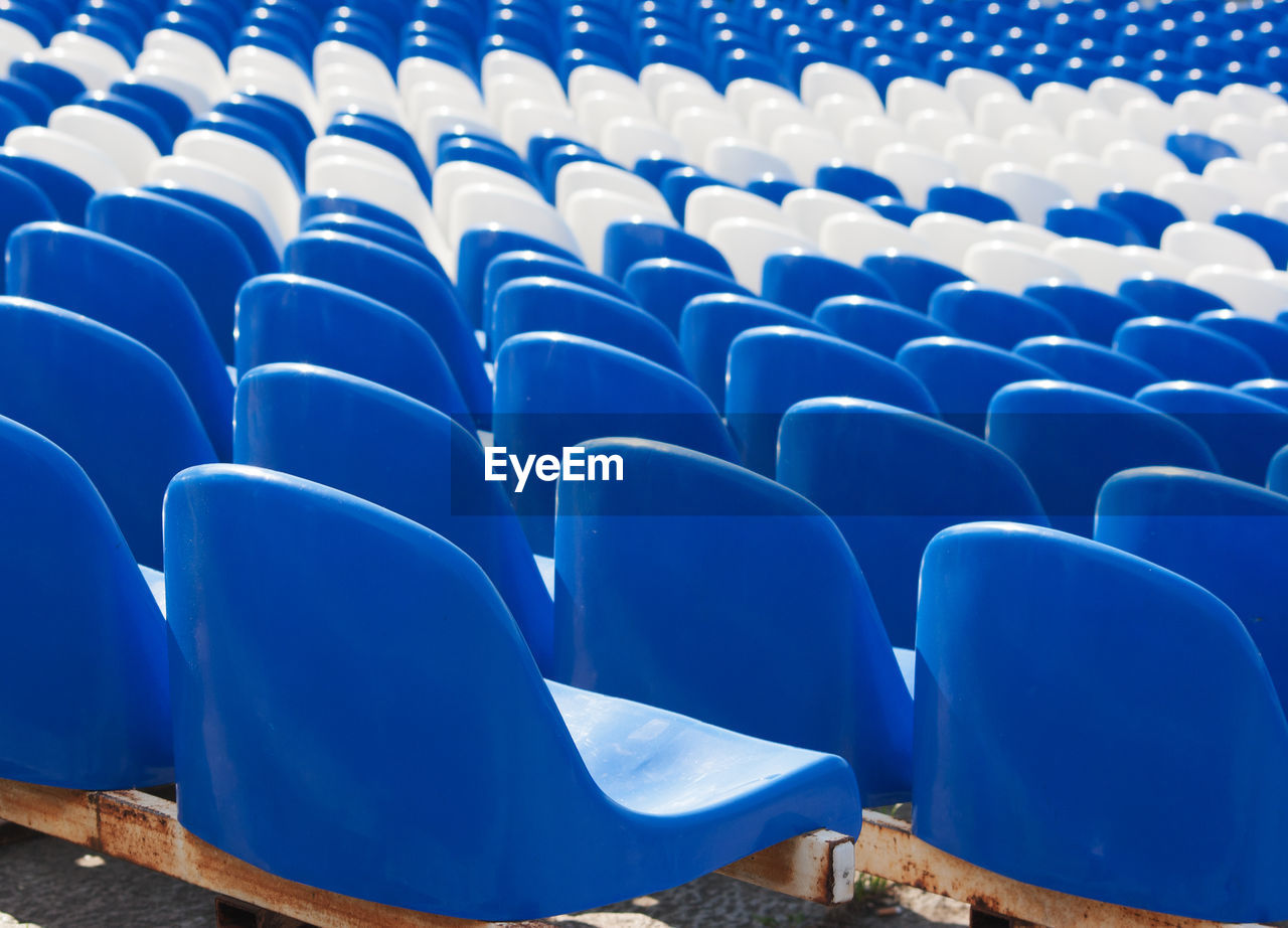 Full frame shot of empty bleachers