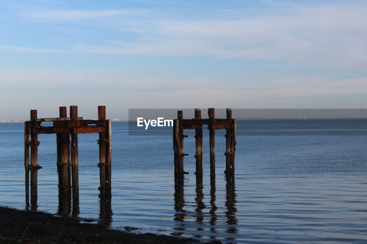 PIER ON SEA AGAINST SKY