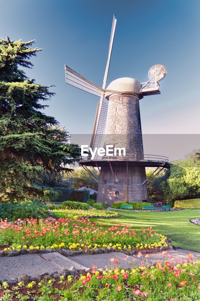 Traditional windmill in garden