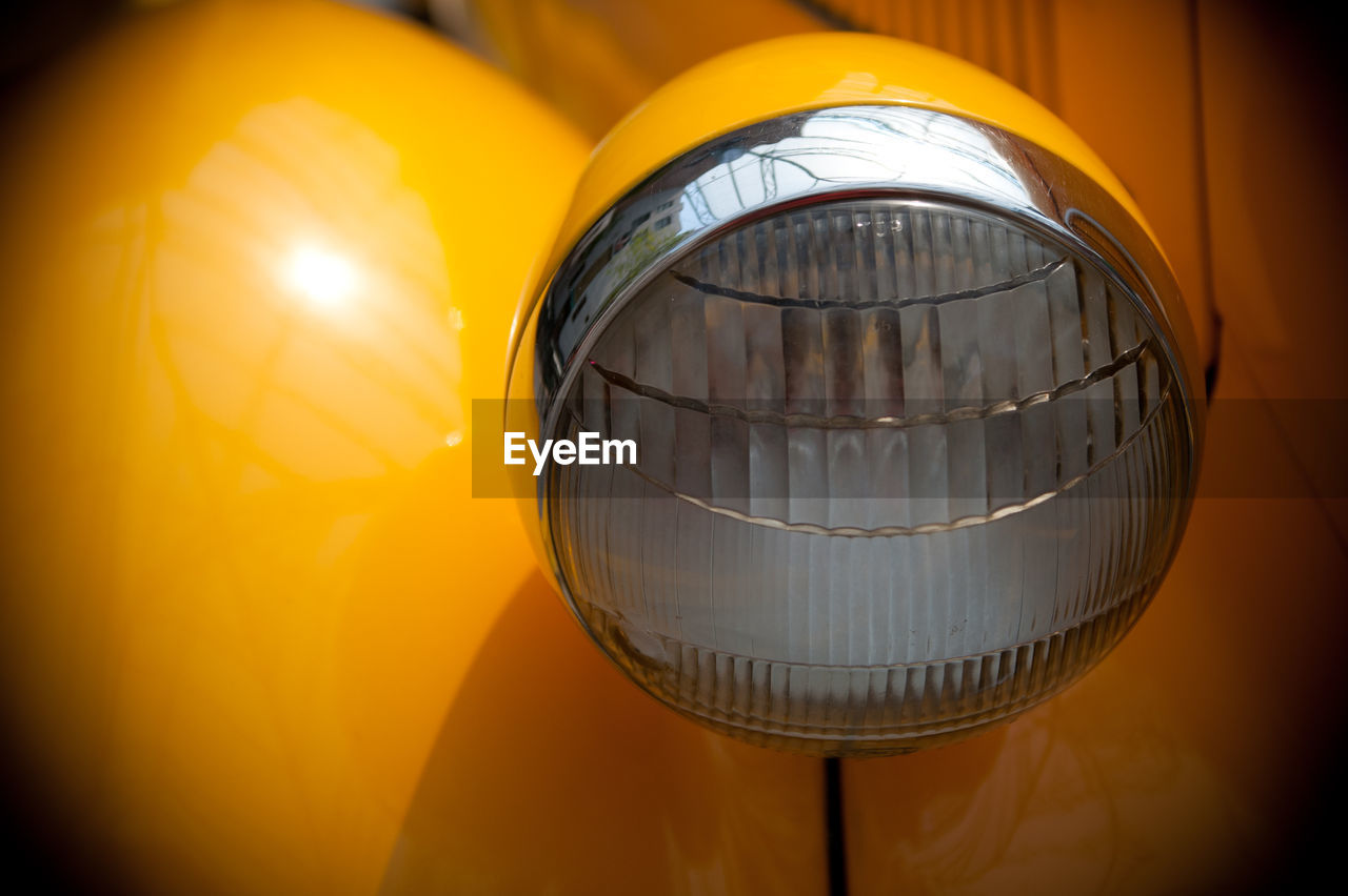 Close-up of car headlight