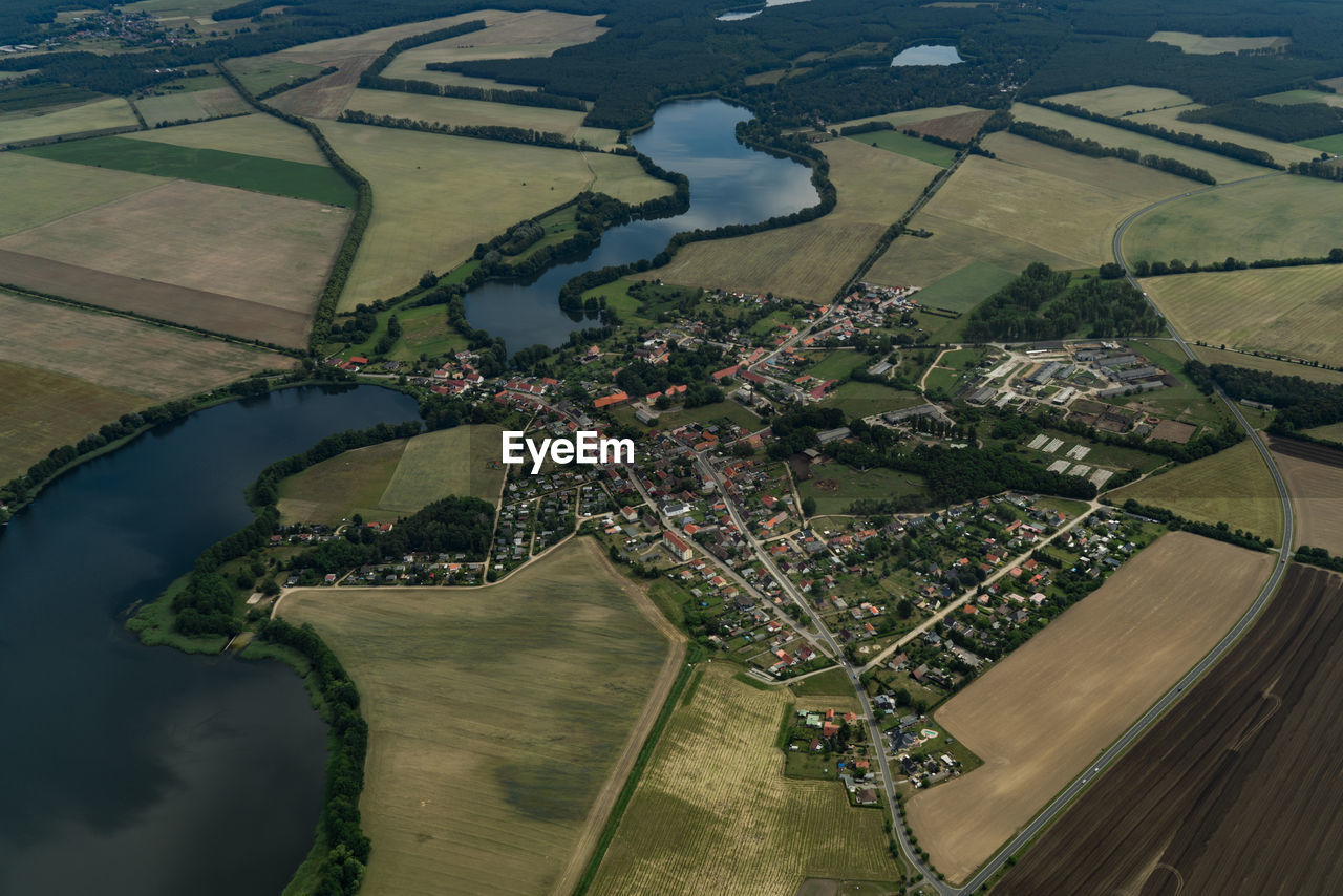 Aerial view of agricultural field