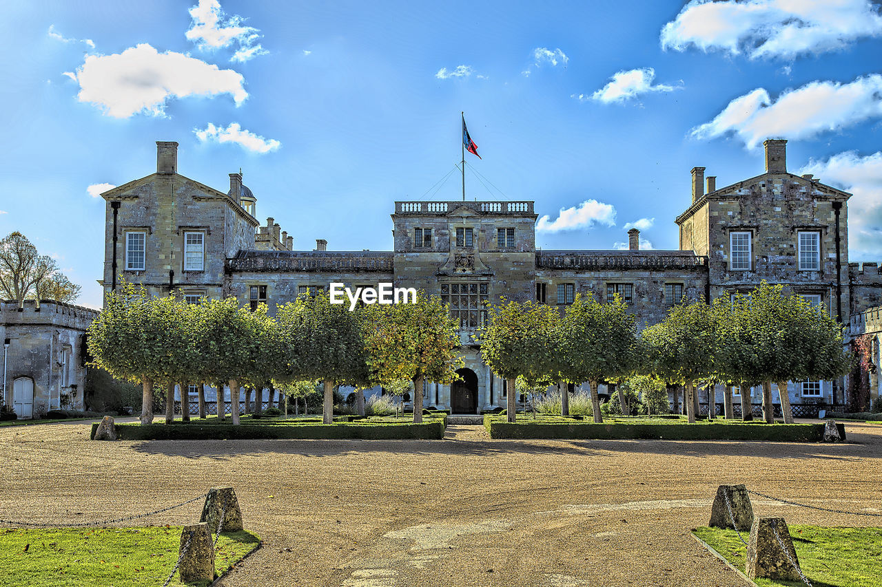 The front facade of wilton house,  home of the 18th earl and countess of pembroke and their family