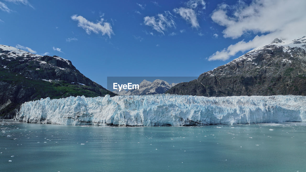 Scenic view of majestic mountains against sky