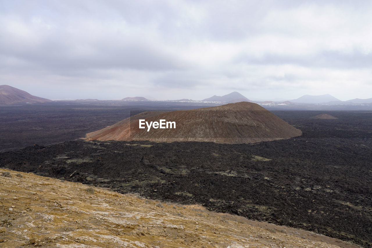 VIEW OF MOUNTAIN RANGE AGAINST CLOUDY SKY