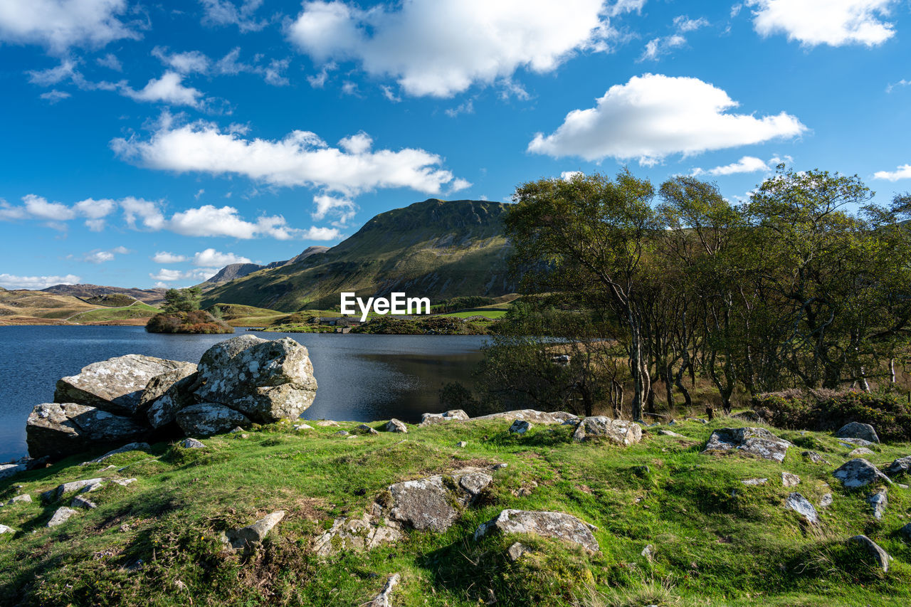 Penygader, cadair idris , and cregennan lake in the snowdonia national park, dolgellau, , wales, uk