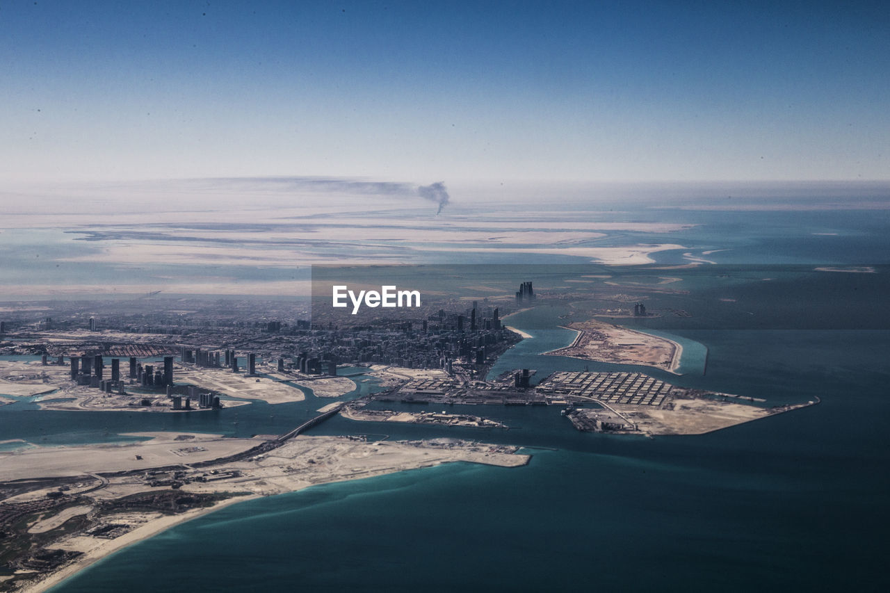 Rare view of abu dhabi city from the sky