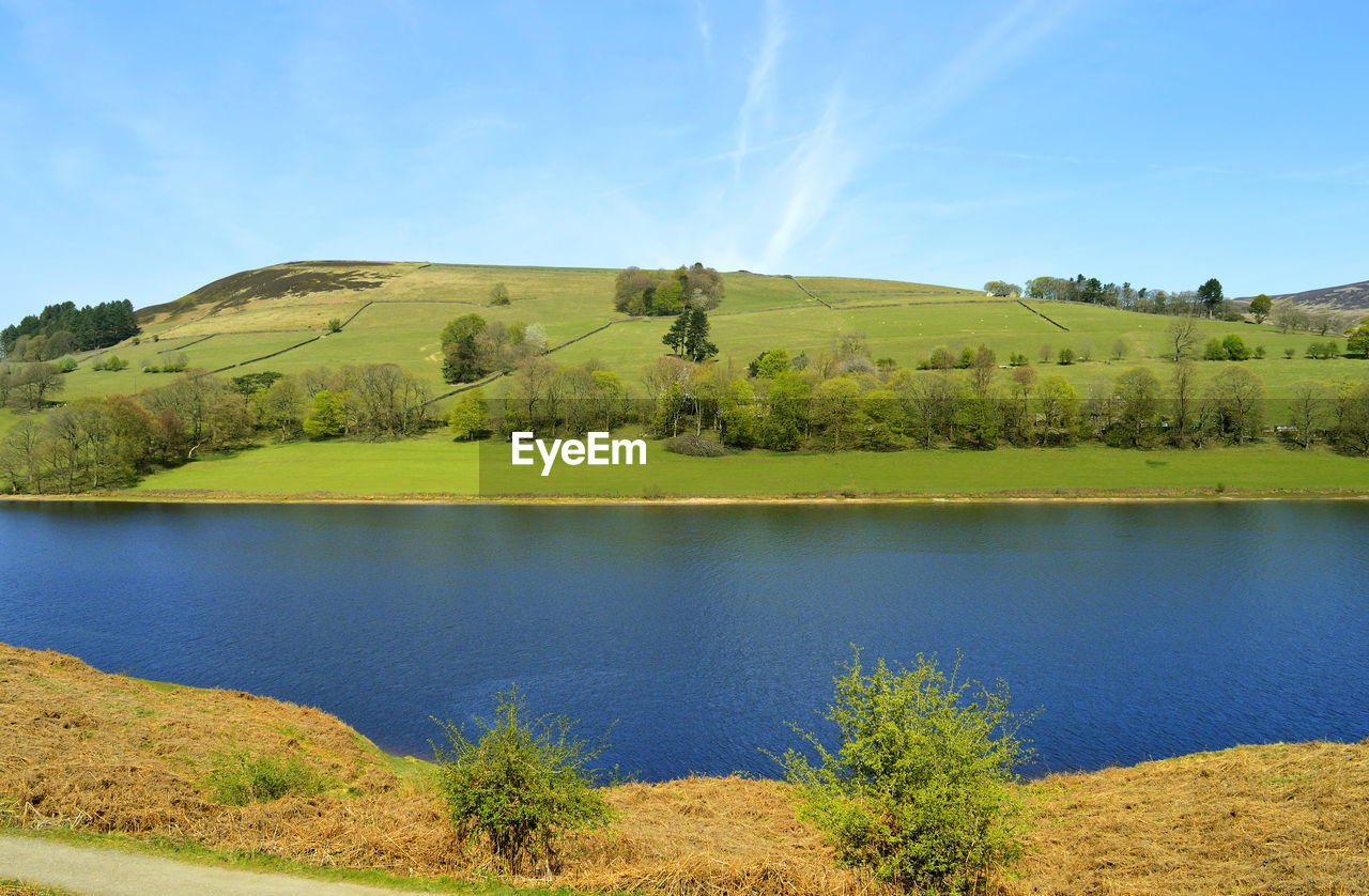 Ladybower reservoir in derbyshire supplying the water needs for the east midlands