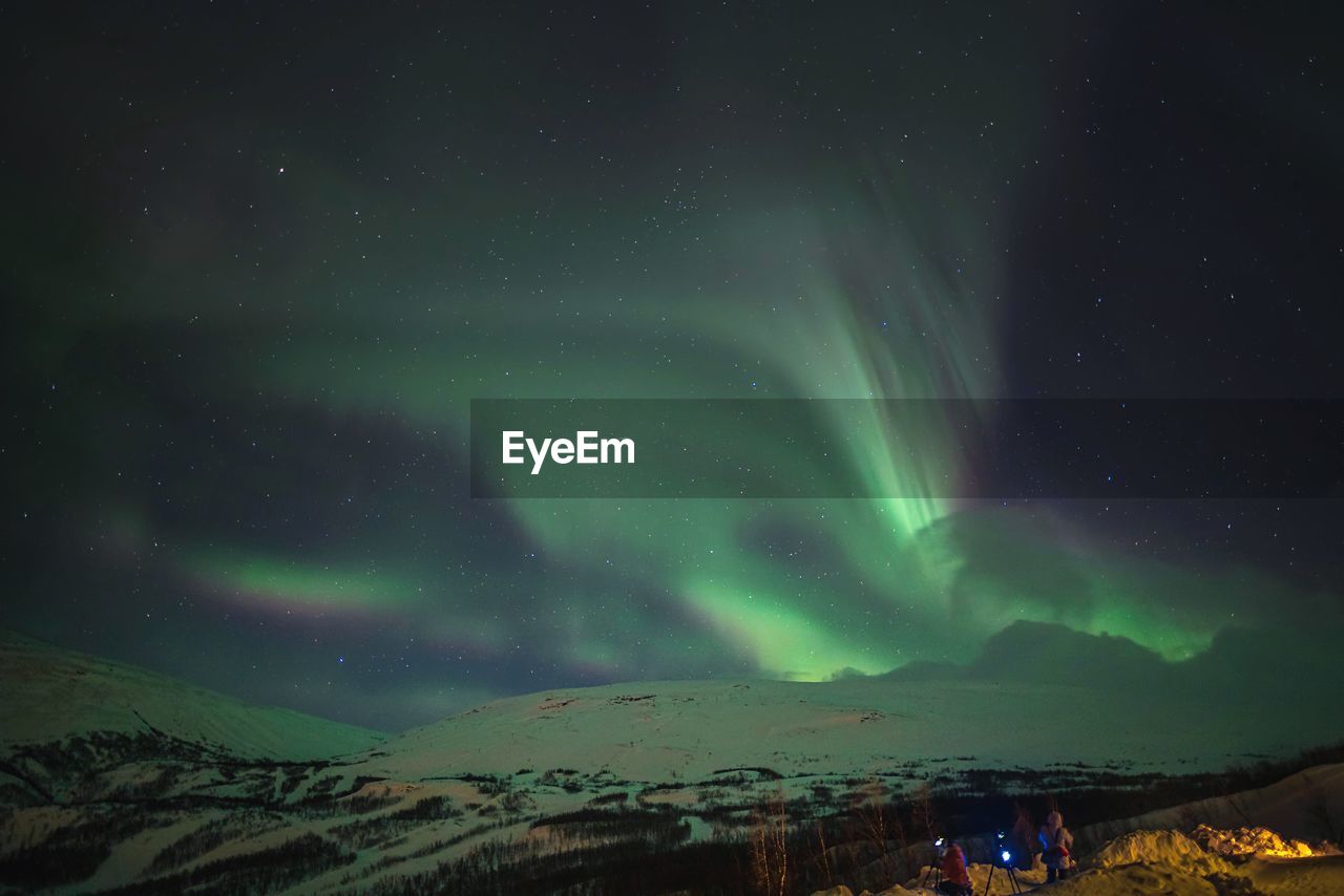 Scenic view of aurora borealis