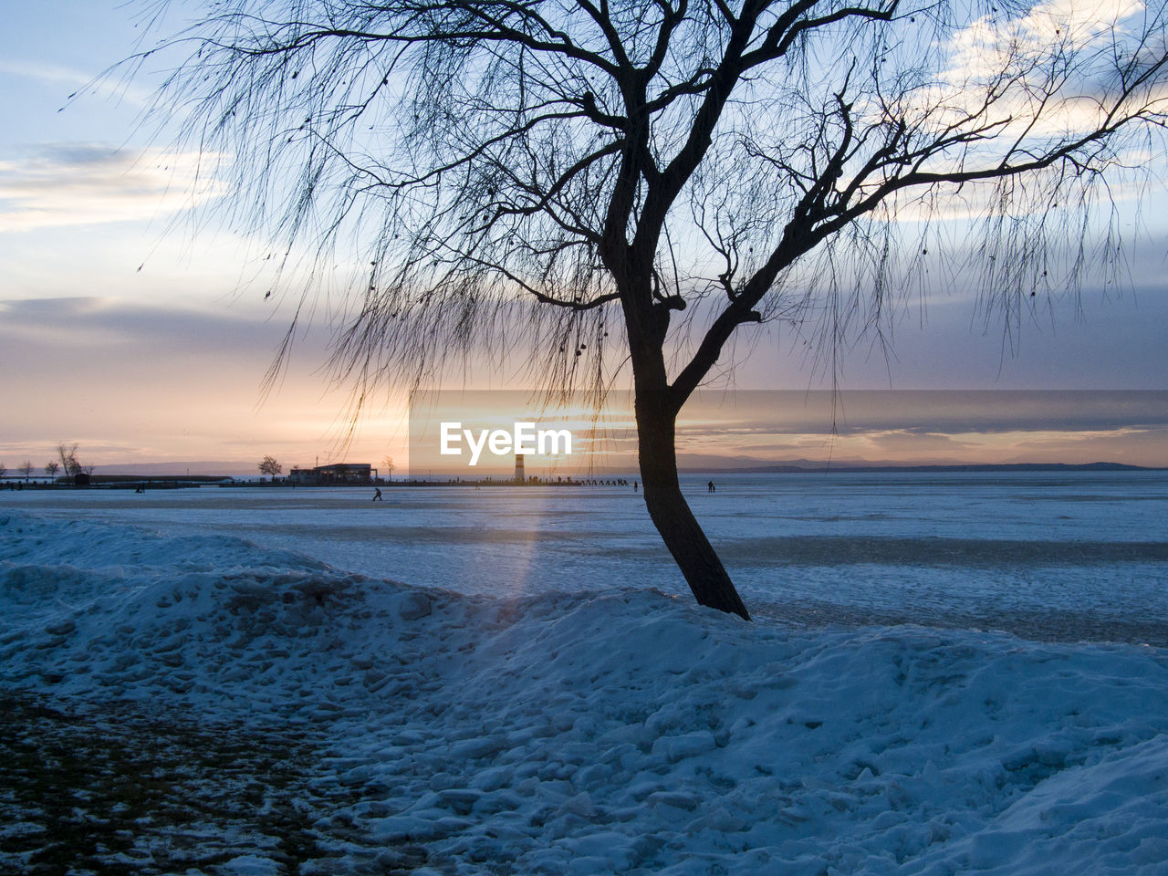 Scenic view of sea at sunset