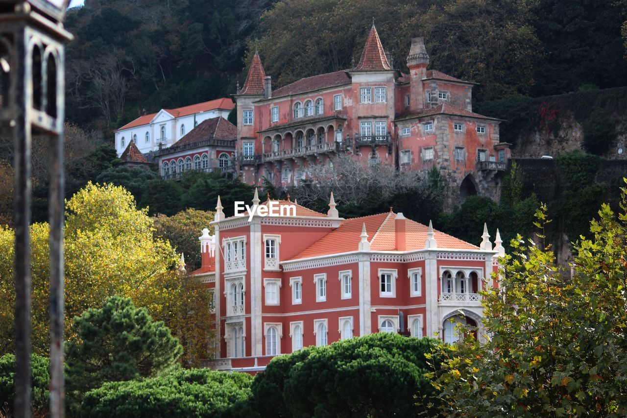 Buildings on mountain 