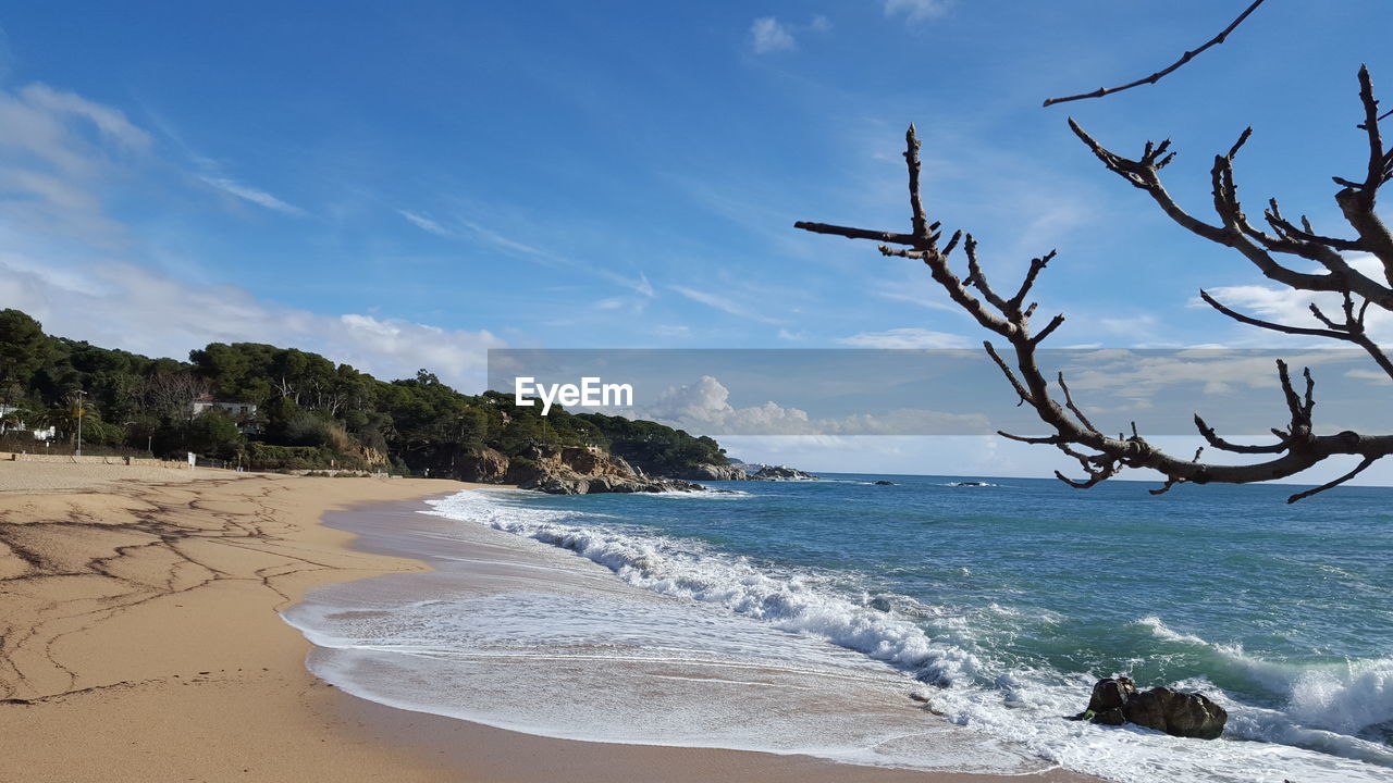 Scenic view of beach against sky