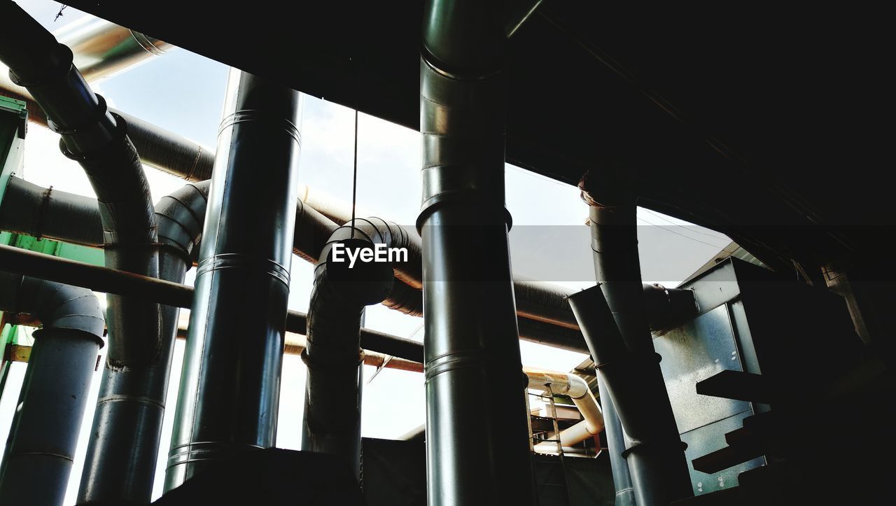 LOW ANGLE VIEW OF ROLLERCOASTER AGAINST SKY