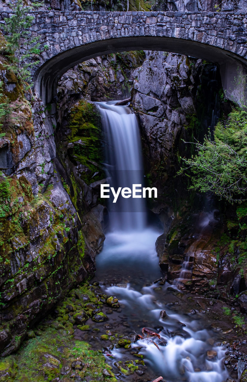 Scenic view of waterfall