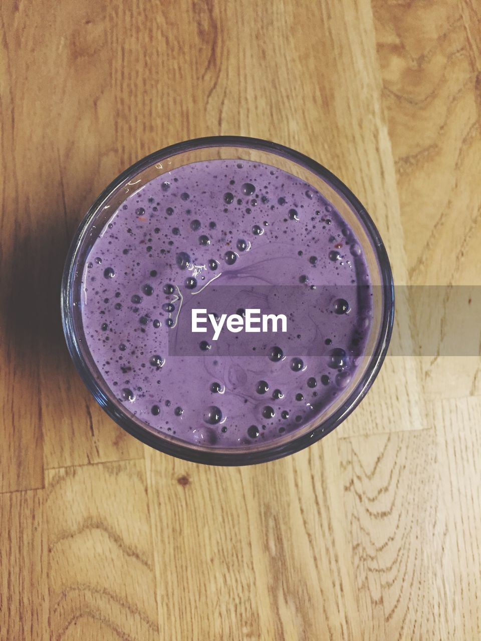 Directly above shot of purple drink on table