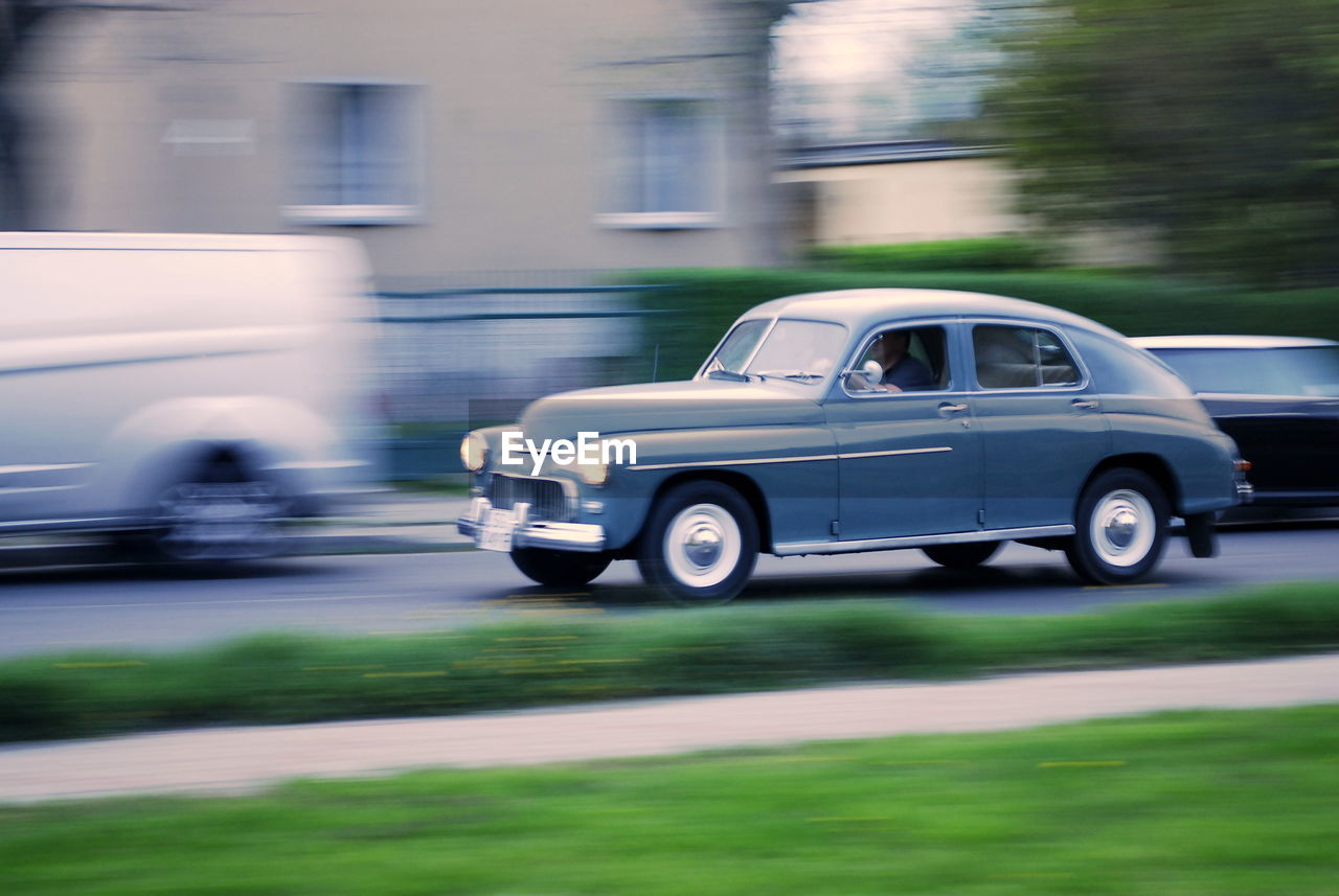 Vintage car on street