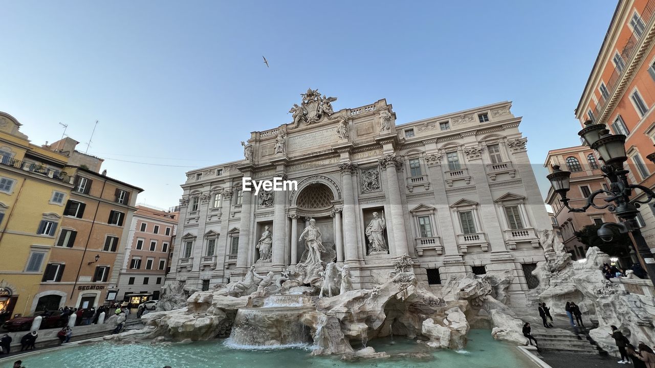 low angle view of historic building against clear sky