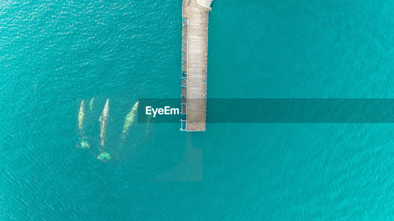 Aerial view of pier over sea