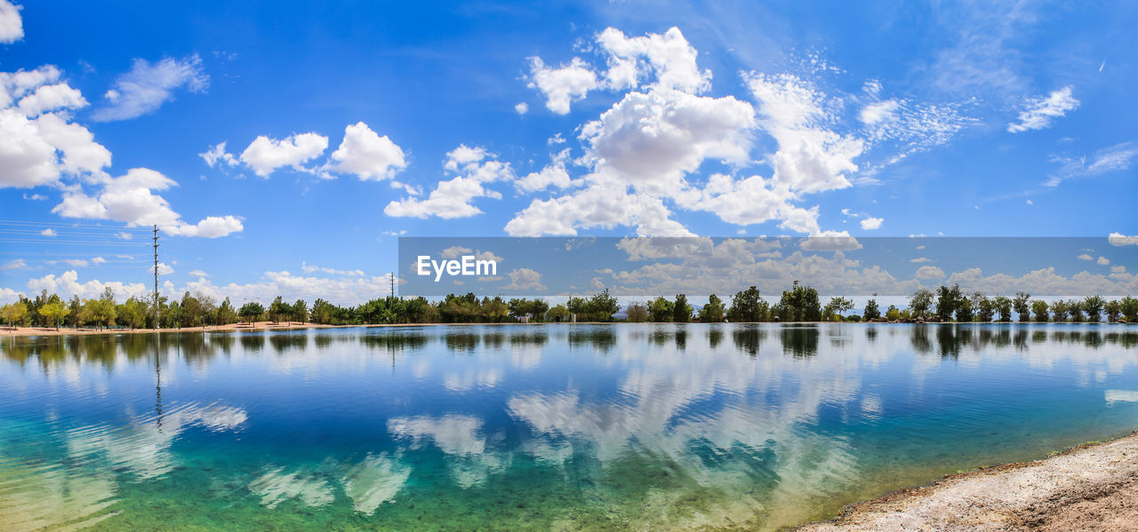 Panoramic view of lake against sky