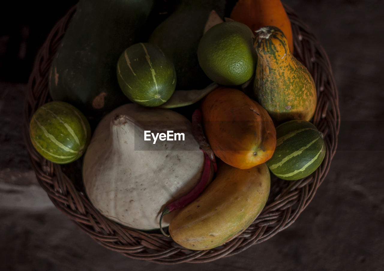 CLOSE-UP OF FRUITS IN BASKET