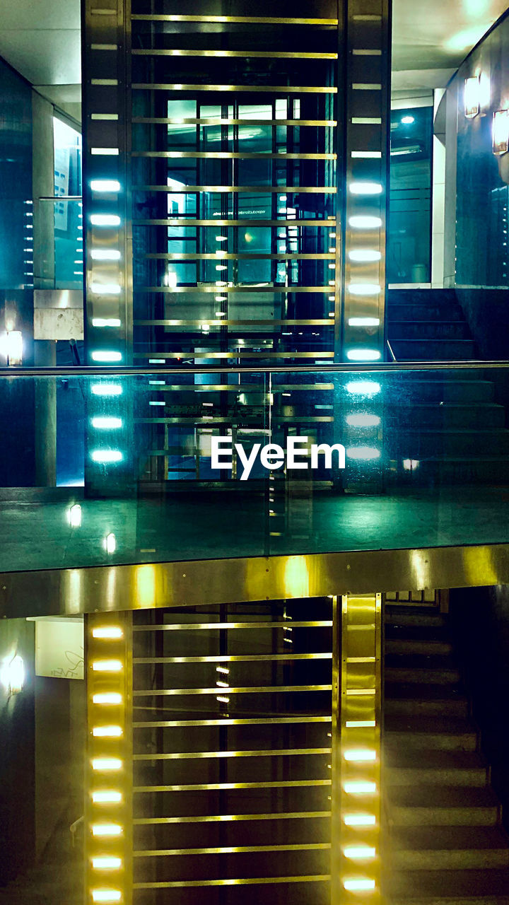 ILLUMINATED SUBWAY STATION PLATFORM