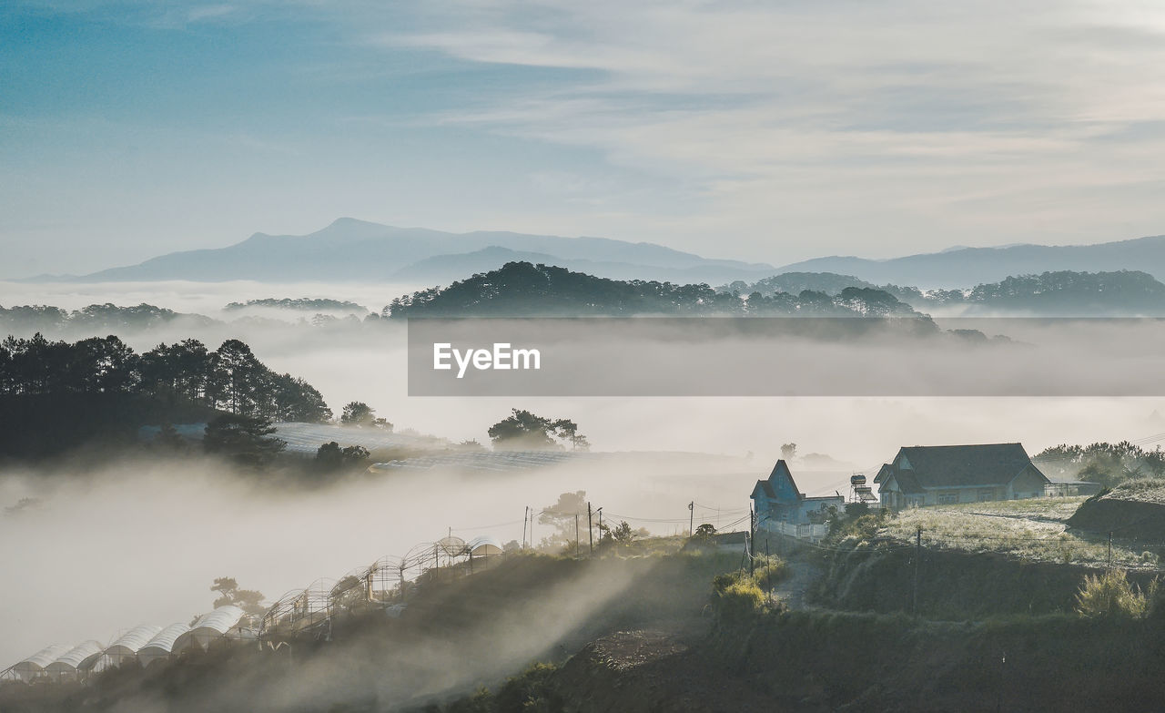 Scenic view of mountains against sky