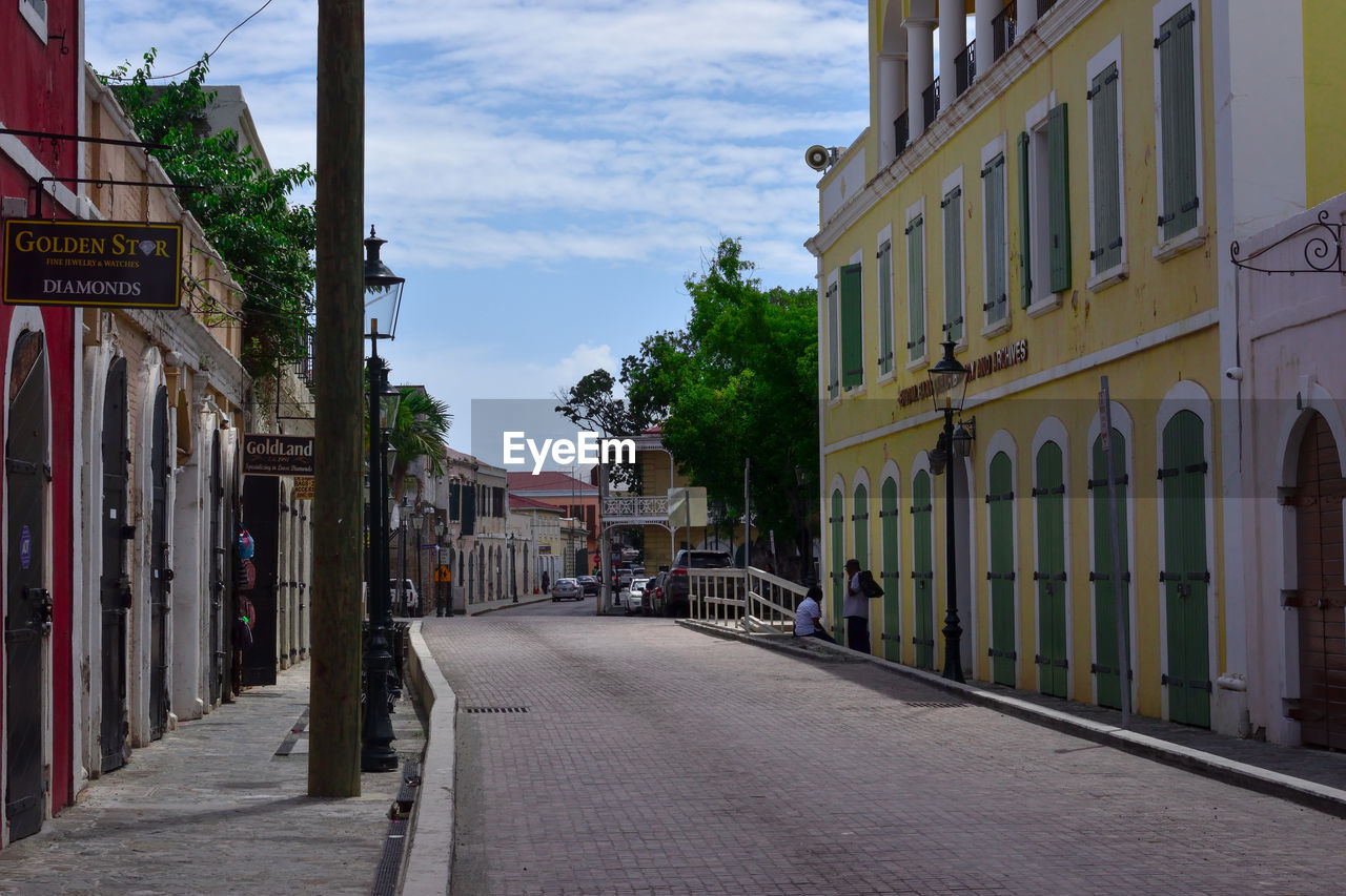 FOOTPATH AMIDST BUILDINGS IN CITY