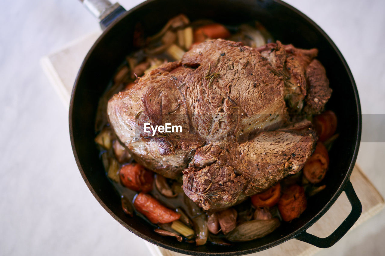 high angle view of food in bowl