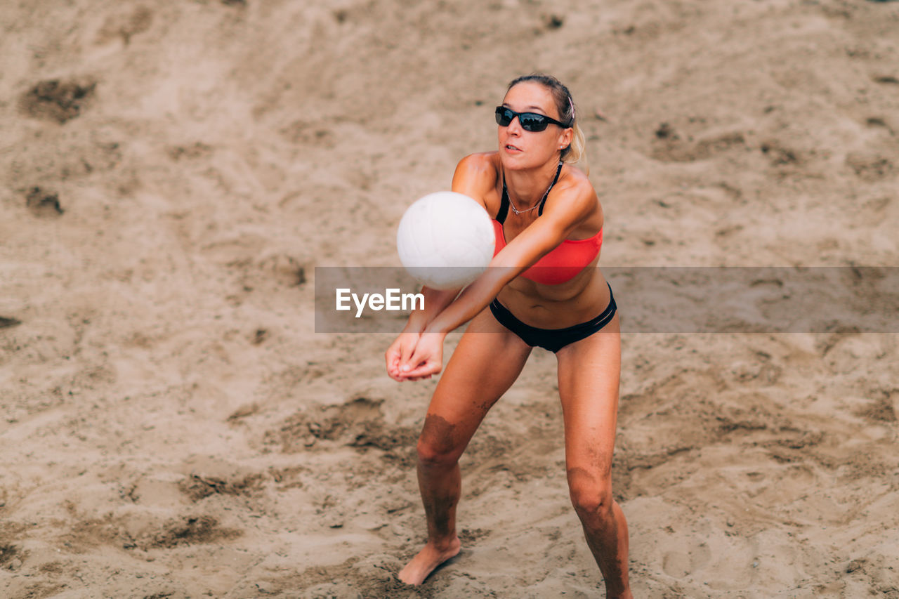 Female beach volleyball player