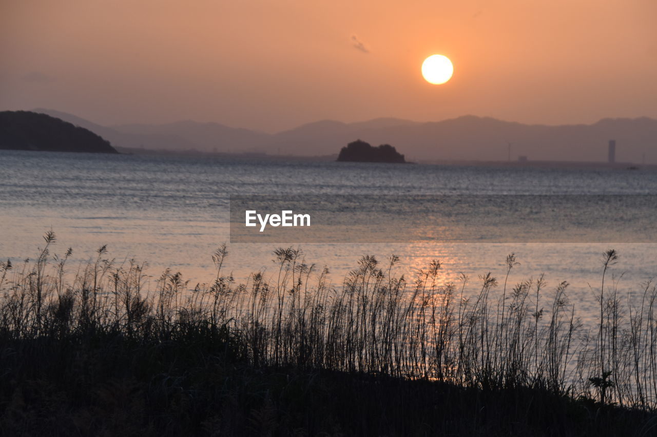 SCENIC VIEW OF SEA DURING SUNSET