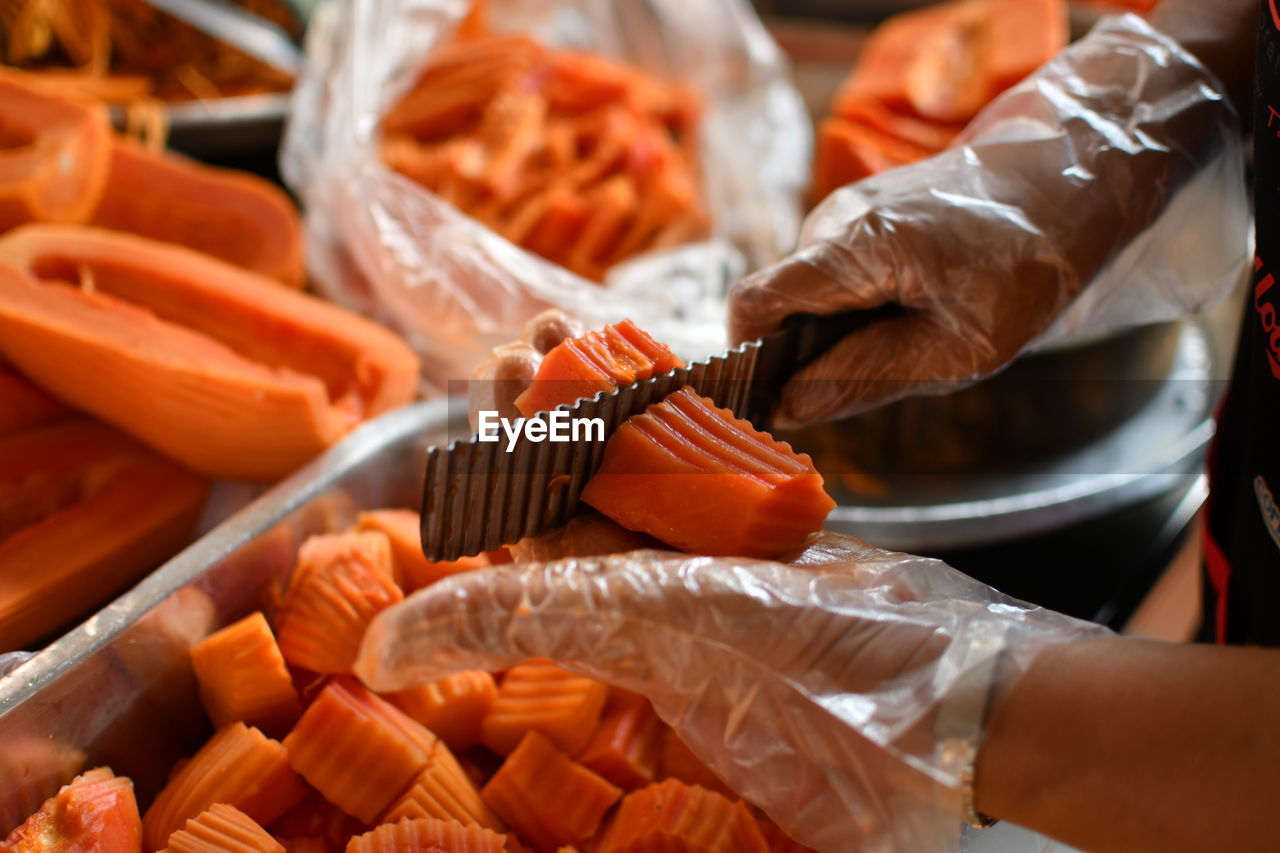 Close-up of preparing food