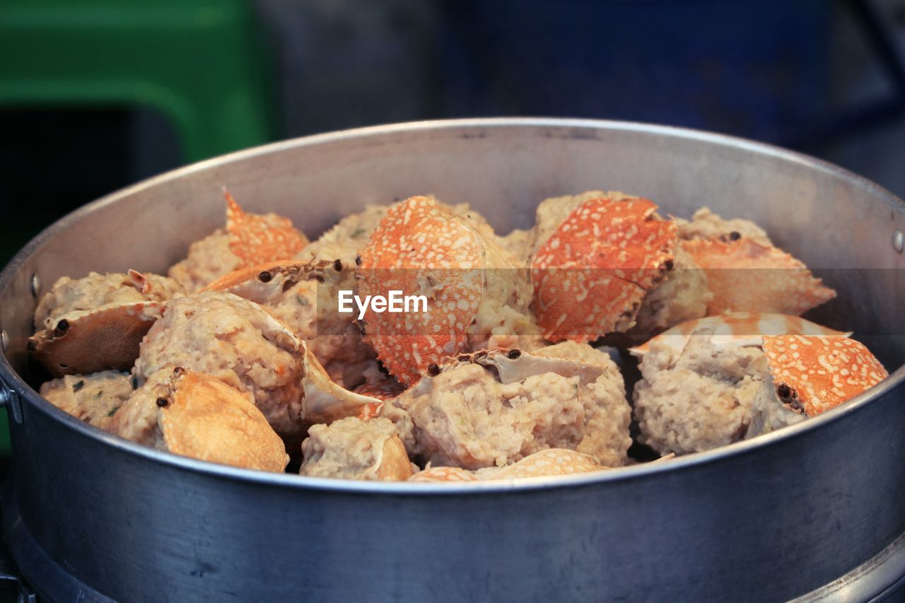 food and drink, food, dish, meat, cooking pan, freshness, cuisine, kitchen utensil, produce, healthy eating, household equipment, no people, fried, close-up, meal, heat, wellbeing, asian food, focus on foreground, container