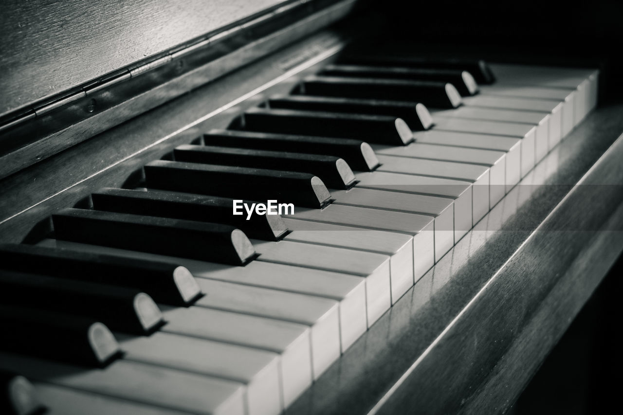 Close-up of piano keys