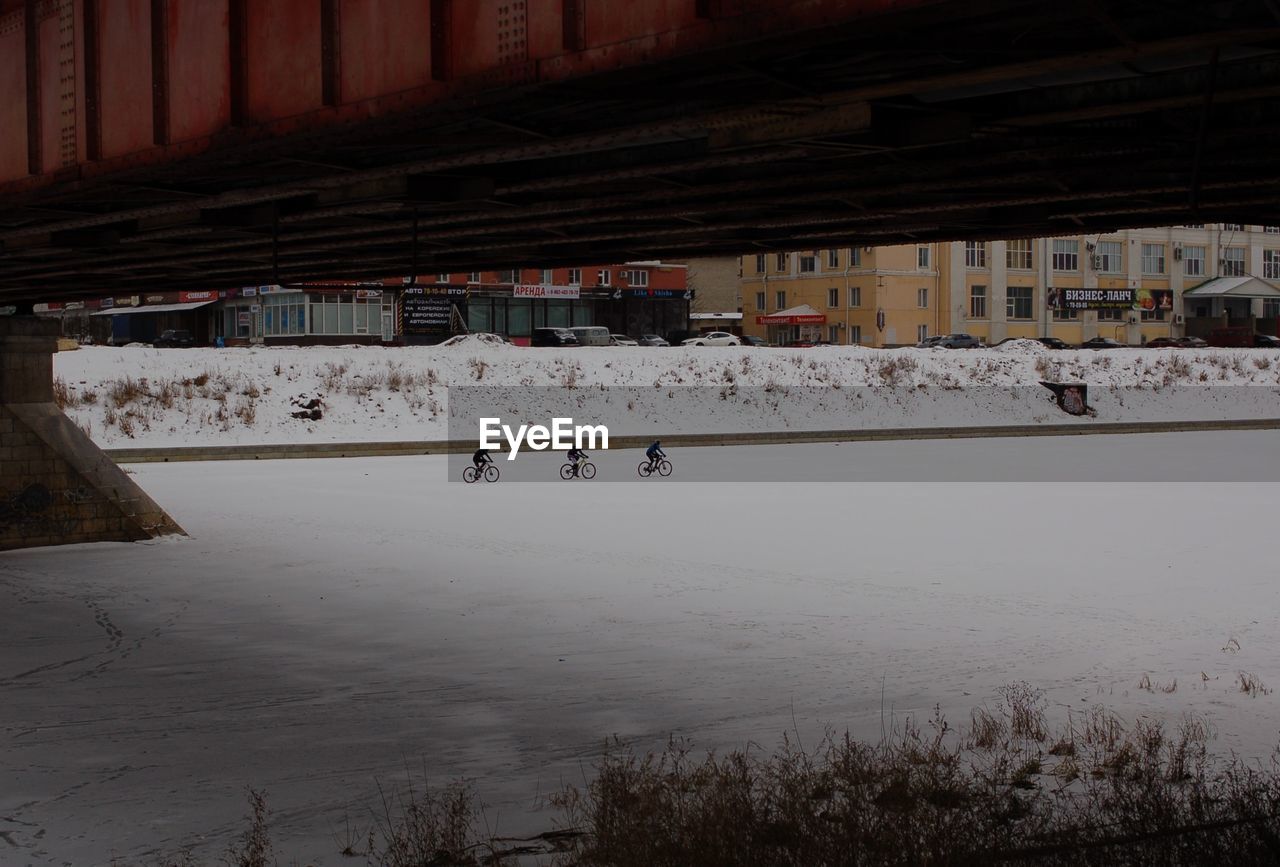PANORAMIC SHOT OF SNOW ON SHORE