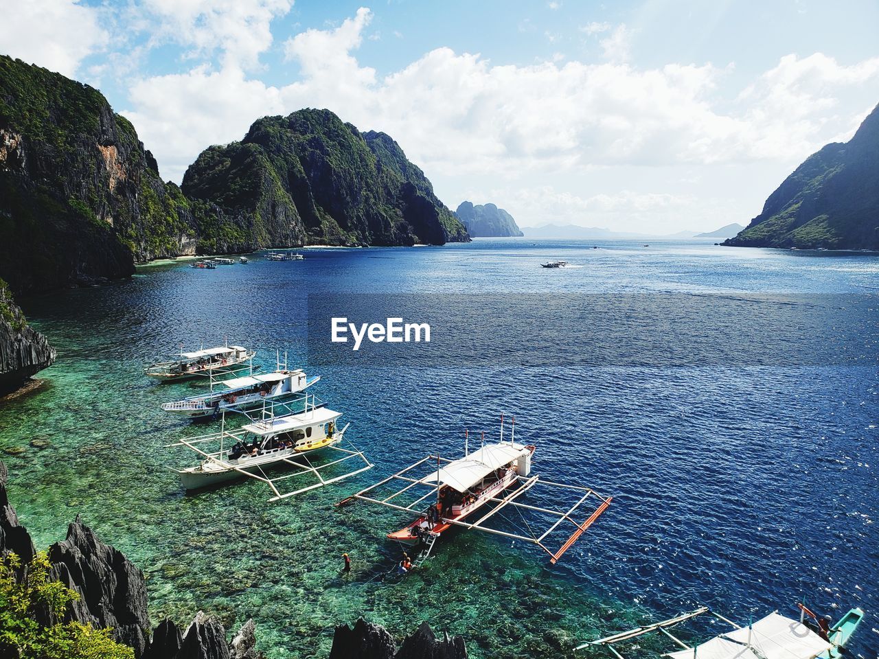 High angle view of sea against sky