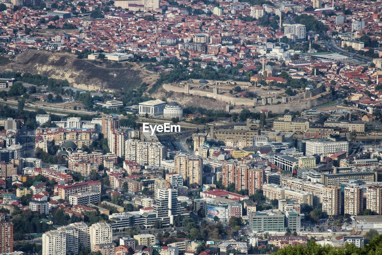 High angle shot of townscape