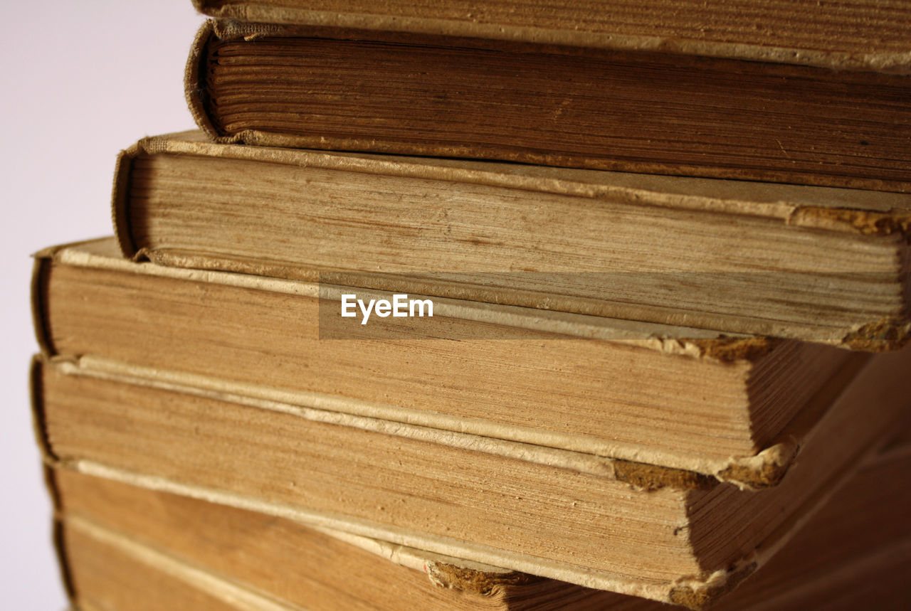 Close-up of old books