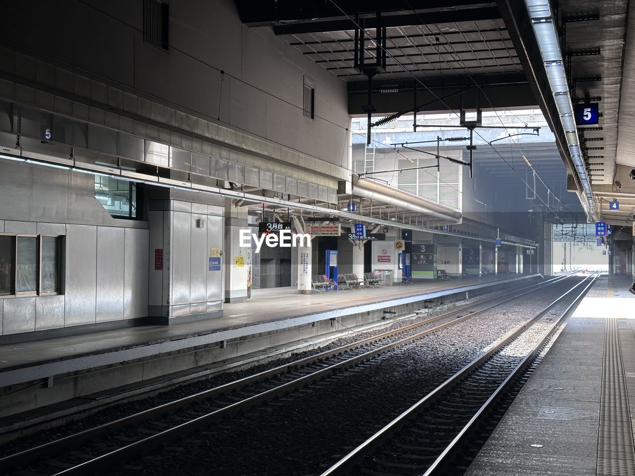 train on railroad station