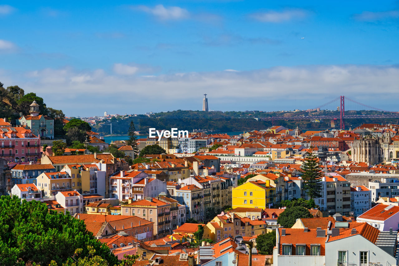 high angle view of cityscape against sky