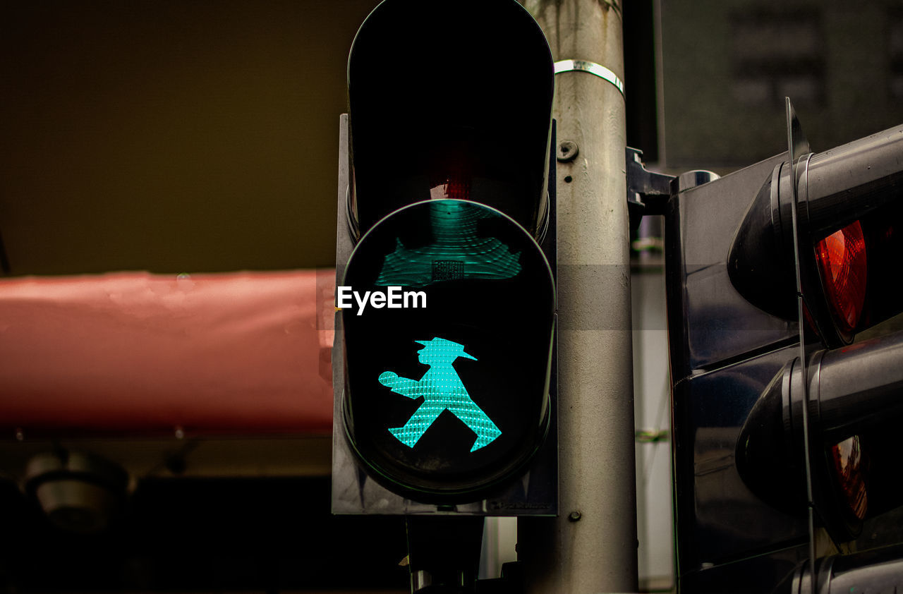 Close-up of road signal