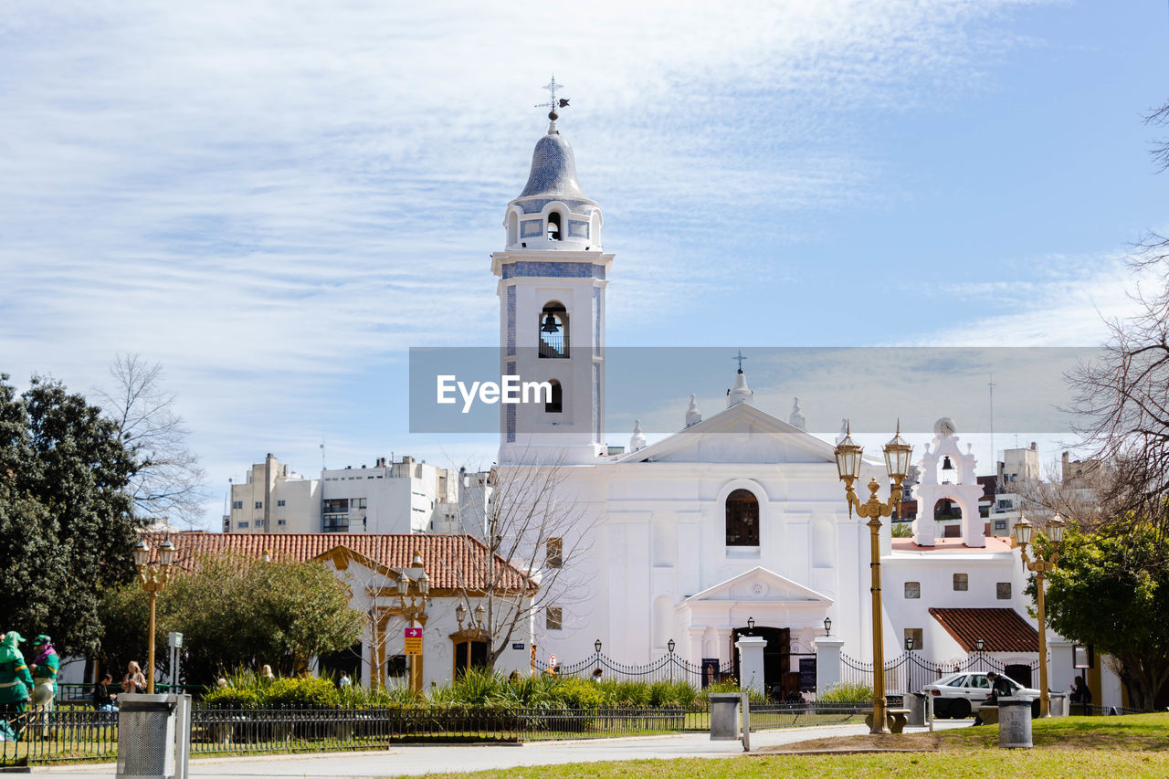 Low angle view of church against sky in recoleta, buenos aires, argentina. 